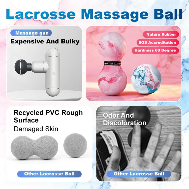 FITZELAR Massage Lacrosse Balls for Myofascial Release, SGS Certification, Massage Deep Tissue for Back and Shoulder, Trigger Point Therapy, Muscle Knots, Relieving Muscle Pain - Image 4